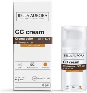 Bella Aurora CC Cream Antimanchas SPF 50+ Tono Medio 30
