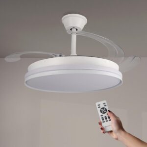 Ventilador de techo Mimotec Cami con luz LED y aspas retractiles