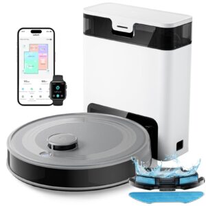 Lefant M2 Pro Robot Aspirador y Fregasuelos con Autovaciado, 6000Pa, Mapeo Multinivel, Navegacion dToF, 5G WiFi/App/Alexa, Gris