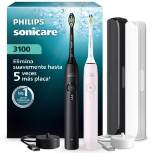 Philips Sonicare Serie 3100 - Cepillo dental sonico, sensor de presion, pack doble, HX4072/42