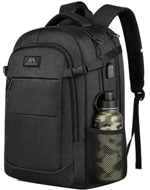 Mochila Portatil 15,6-17,3 pulgadas con Puerto USB, para Trabajo y Viaje, Negro