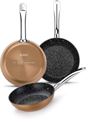 Monix Copper — Set de 3 Sartenes 20-24-28 cm