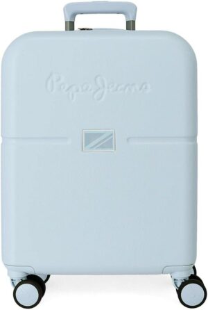 Pepe Jeans Accent Maleta de cabina Rígida, Azul, 4 Ruedas dobles | Equipaje de Mano