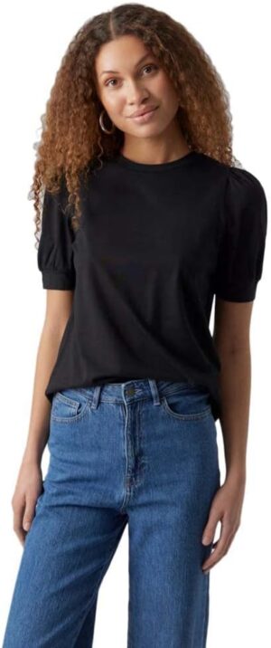 Vero Moda Vmkerry VMA Noos - Camiseta de Manga Corta con Cuello Redondo Camiseta Mujer