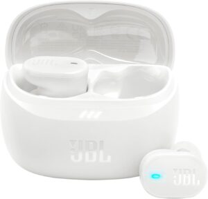 JBL Tune Buds 2, Auriculares con Cancelación de Ruido, Blanco | Bluetooth 5.3, Hasta 48 Hrs de Autonomía, IP54 Resistentes al Agua y al Polv