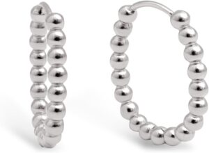 SINGULARU Pendientes Dana Dots Acero Baño de Oro 18kt