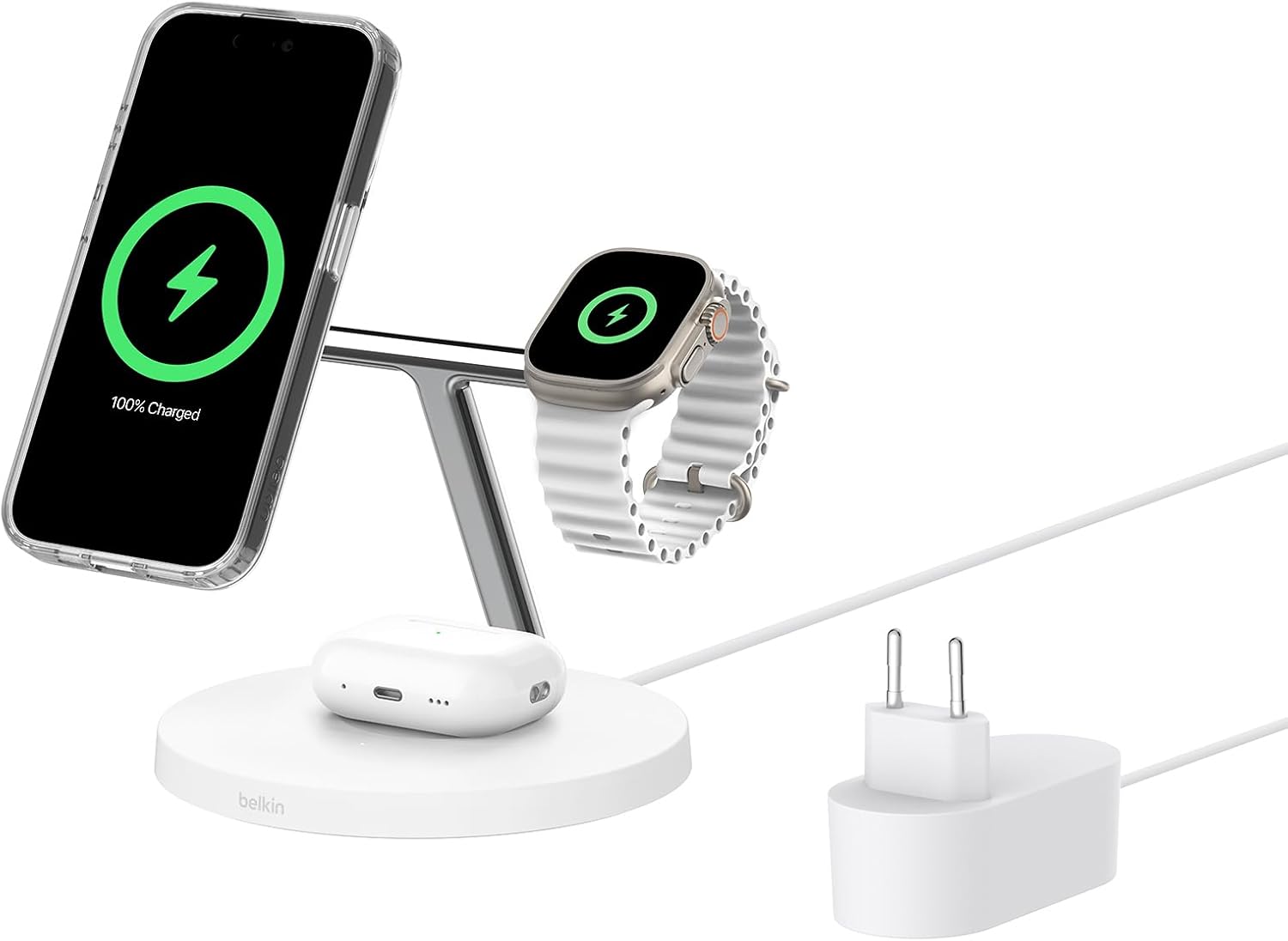 Belkin BoostCharge Cargador Qi2 3 en 1