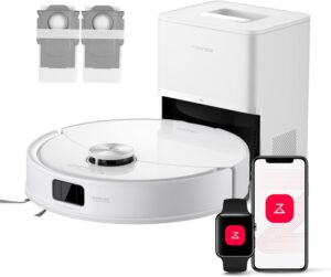 roborock Q10 S5+ Set Robot Aspirador y Fregasuelo 2 en 1 10000 Pa, Blanco | 10000 Pa, Doble Sistema Antienredos, Obstacle Avoidance, 7 Weeks Self-Emptying, Navegación PreciSense LiDAR, Control por App