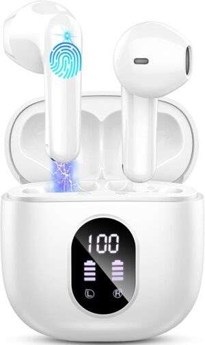 Auriculares Inalambricos, Auriculares Bluetooth 5.4 HiFi Estéreo, 50H Cascos Inalambricos Bluetooth con 4 HD Mic,New Audifonos Inalambricos