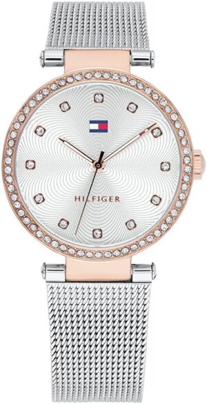 Tommy Hilfiger Reloj Analógico para Mujer con Malla de Acero