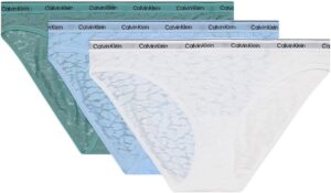 Calvin Klein Pack de 3 Braguitas Tipo Bikini con Encaje para Mujer