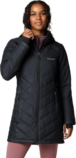 Columbia Heavenly Long Hooded Jacket, Chaqueta Acolchada Con Capucha para Mujer