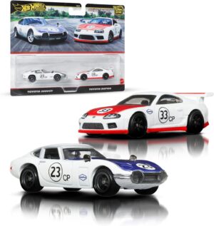 Hot Wheels Premium Car Culture, Pack con Dos vehículos a Escala 1:64, Parejas únicas, neumáticos Real Riders, chasis Met