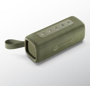 Motorola Sound - Altavoz Inalámbrico Bluetooth ROKR 600 - Potente Sonido de 30W, Resistente al Agua y Polvo, Función Broadcast para Conectar 20+ Altavoces, 6 Horas de Reproducción, Verde