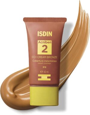 ISDIN Acniben CC+ CREAM SPF30 - Cobertura hidratante anti-imperfecciones para pieles grasas o con tendencia acneica, matifica e hidrata al instante - 40 ml