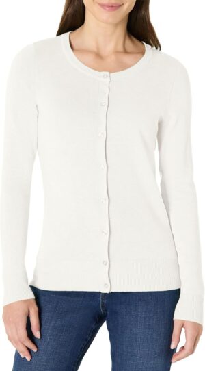 Amazon Essentials Mujer Jersey Cárdigan de Cuello a La Caja