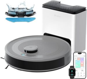 Lefant M2S Plus Robot Aspirador y Fregasuelos 10 000pa, 240min, Autolimpieza 75 Días, Navegación LiDAR dToF, Evasión Obstáculos PSD 190°, Mapeo Inteligente Aspiradora Robot, App/Alexa/Iwatch, Gris