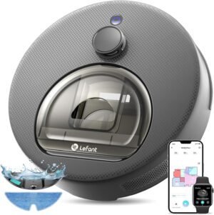 Lefant M330 Plus Robot Aspirador y Fregasuelos con 5000 Pa Succión 150 min Autonomía, Navegación dToF, Depósito 450 ml, Robot Aspirador para Alfombras y Mascotas, Gris