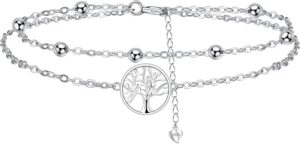 Pulsera de Plata de Ley 925 Doble Cadena