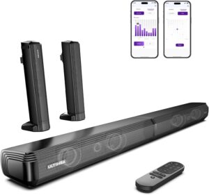 ULTIMEA 2.2ch Barra de Sonido para TV, 2 en 1 Soundbar Divisible con VoiceMX y BassMX, Bluetooth 5.3, 6 Modos
