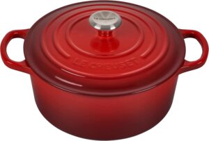 Le Creuset Cocotte redonda de hierro fundido, 22 cm, 3, 3 L, Todas Las Fuentes de Calor incluso inducción, Cereza, 21177220602430
