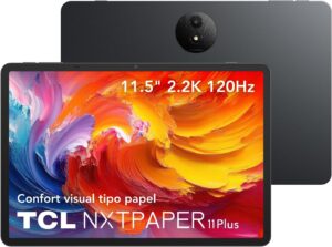 TCL NXTPAPER 11 Plus Tablet, 11.45" 2.2K NXTPAPER 4.0 Display, MediaTek Helio G100, 256GB ROM (8GB + 8GB RAM Expansion), 8MP Cámara Fron
