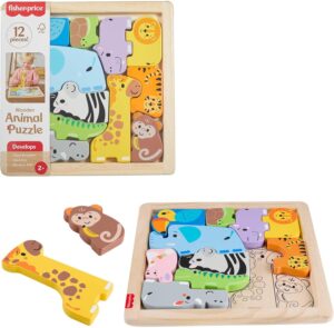 Fisher-Price Rompecabezas Infantil de Animales de Madera