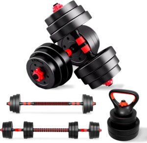 JUPPLIES Juego de Mancuernas Ajustables 2 en 1