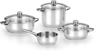 Monix Optima Bateria de Cocina 7 Piezas Acero Inox