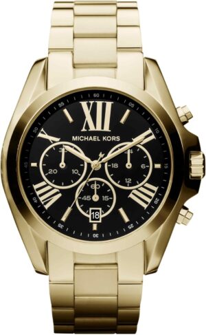 Michael Kors Reloj Bradshaw para Mujer, Movimiento cronógrafo de Cuarzo de 43 mm con Correa de Acero Inoxidable