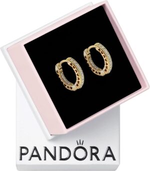 Pandora Signature Pendientes de Aro Corazón