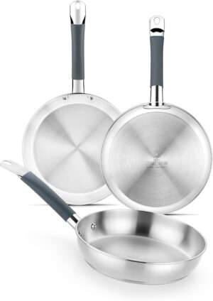 BRA Master Set de 3 Sartenes Acero Inoxidable