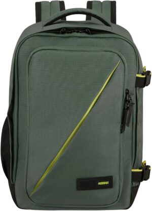American Tourister Take2Cabin - Ryanair Bolsa de Cabina 25 x 20 x 40 cm, 24 l, 0,40 kg, Equipaje de Mano, Mochila de Avión S Bajo Asiento, Grün (Dark Forest)