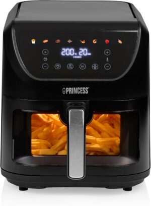 Princess SlimFry Airfryer, 8L Capacidad, 2000W, 8 Programas, Pantalla Táctil Digital, Termostato Ajustable, Ve