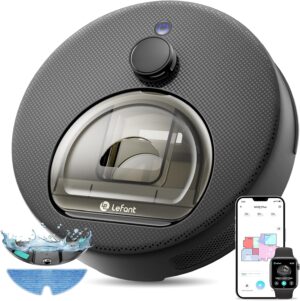 Lefant M330 Plus Robot Aspirador y Fregasuelos 3 en 1, 150 min, 5000 Pa, Navegación dToF, Depósito 450 ml, Carga Automática, Robot Aspirador para Alfombras, WiFi/App/Alexa, Negro