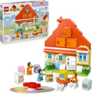 LEGO Duplo Bluey Casa Familiar de Bluey con Juego de Memoria - Juguete Interactivo Infantil 2 en 1 - Juego de Mesa -3 Figuras y Ventanas Que Se Abren - Regalo para Niñas y Niños de 3+ Años 10459