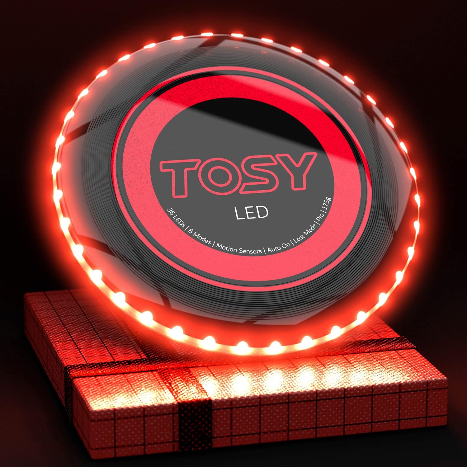 TOSY Flying Disc - 36 Leds, Brillante, Modos Inteligentes, iluminación automática, Recargable, Regalo de Pascu