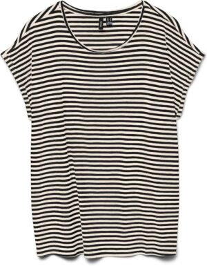 Vero Moda Vmava Plain SS Top Stripe Ga Jrs Noos Camiseta Mujer (Pack de 1)