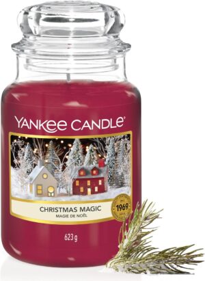 Yankee Candle Vela aromática | Christmas Magic vela en tarro grande | Velas de larga durac