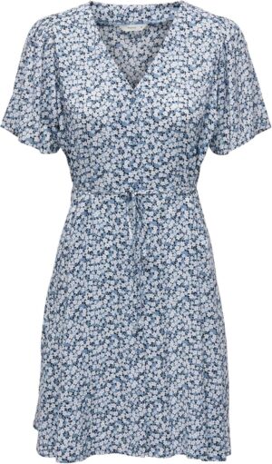 ONLY Vestido Mini Mujer Diseño Veraniego Estampado Vestido Blusa Corto Manga Ropa