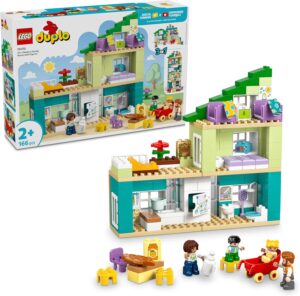 LEGO Duplo Casa Familiar Moderna “3en1” con Figuras - Juego Educativo para la Motricidad Fina - Juguete Montessori Interactivo con Casa de Muñecas - Regalo para Niñas y Niños de 2+ Años - 10470