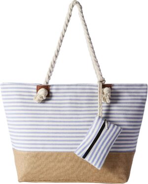 DonDon Bolso de playa grande impermeable con cremallera bolso de hombro
