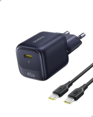 Baseus Cargador USB C 45 W GAN con Cable 1 m, Adaptador Carga rápida PPS PD para Samsung S25