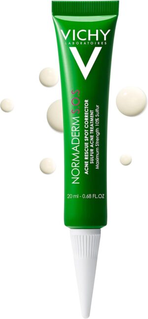 Vichy, Normaderm SOS Sulphur Paste Azufre, Purificante y calmante, 20 ml | Tratamiento purificante, calmante y