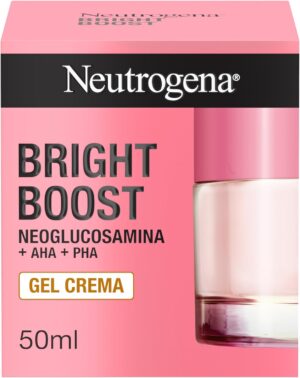 Neutrogena Bright Boost Gel Crema (1x50 ml), crema facial con neoglucosamina + AHA + PHA,