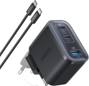 Anker Nano Cargador USB C 70 W con 3 Puertos Plegable GAN | Adaptador compacto, para i Phone 17 17