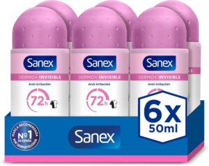 Sanex Dermo+ Invisible desodorante roll-on 6 x 50 ml