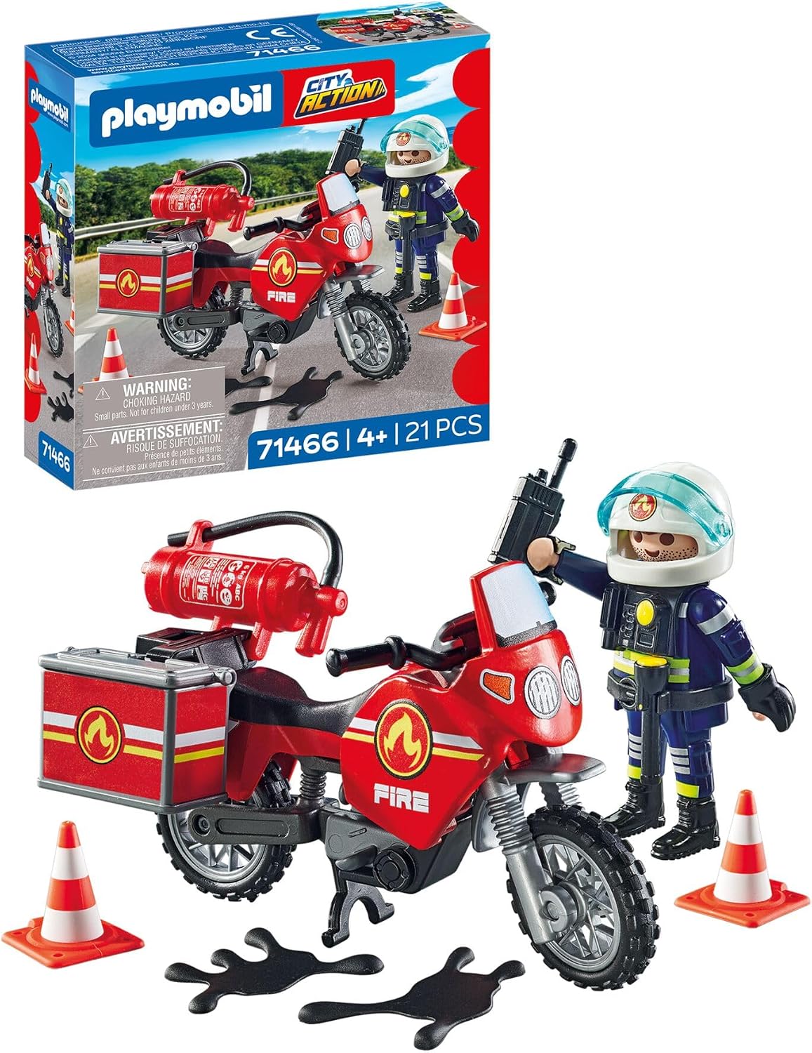 PLAYMOBIL Action Heroes Moto de Bomberos