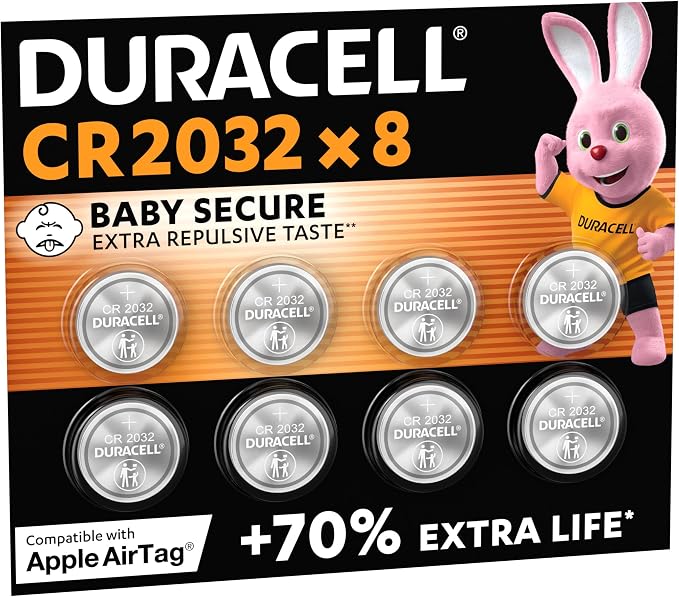 Duracell CR2032 pack de 8 pilas de botón de litio de 3 V para AirTag