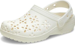 Crocs Classic Floral Cut Out Zueco Niños, tiza